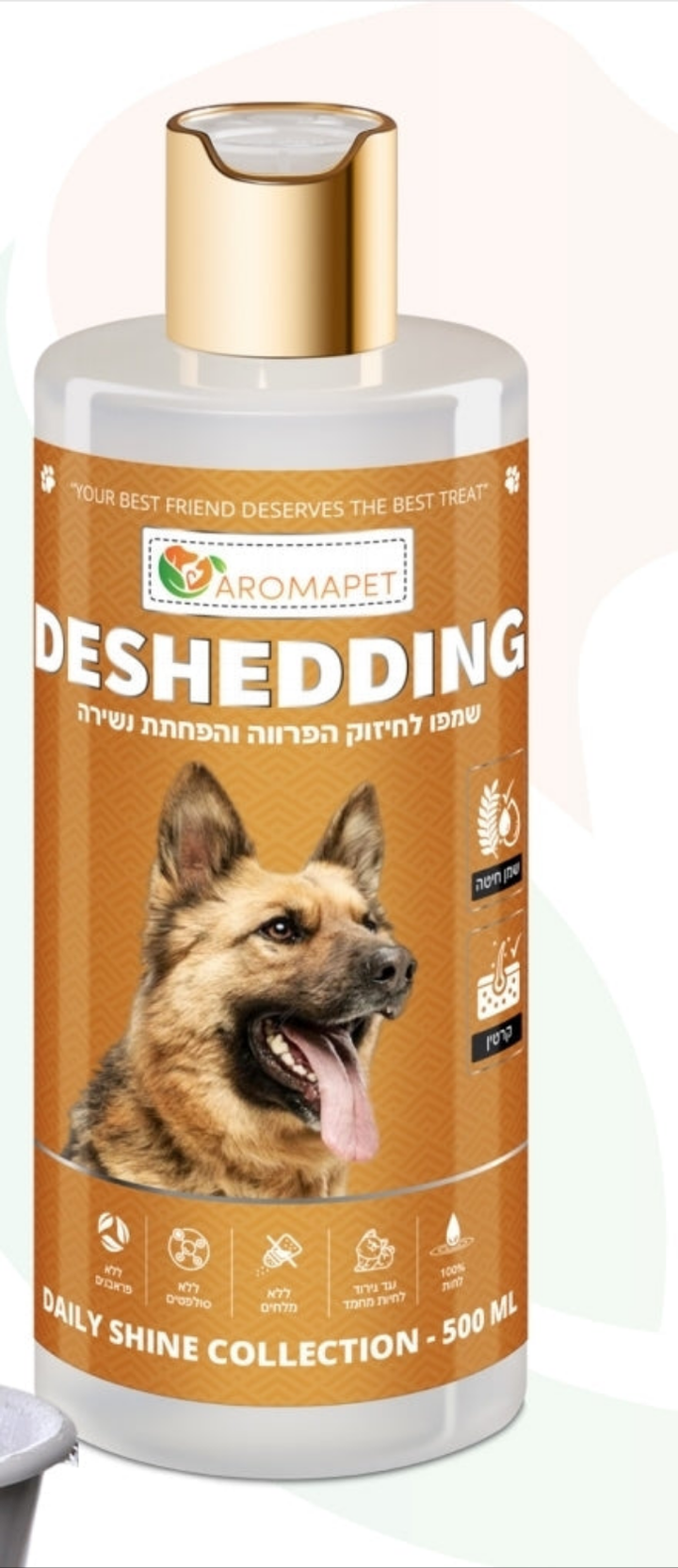 500 מ"ל שמפו לחיזוק הפרווה ומניעת נשירה🐕‍🦺 🐶- "DESHEDDING".